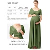 image:image72styles Maternity MultiWay Wrap Infinity Maxi Dress for Baby Shower  Soft Stretchy Comfort Flattering Highlight Curves FullTerm Pregnancy amp Postpartum amp Nursing Friendly NonSeeThroughOlive Green