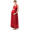 image:image72styles Maternity MultiWay Wrap Infinity Maxi Dress for Baby Shower  Soft Stretchy Comfort Flattering Highlight Curves FullTerm Pregnancy amp Postpartum amp Nursing Friendly NonSeeThroughRed
