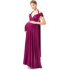 image:image72styles Maternity MultiWay Wrap Infinity Maxi Dress for Baby Shower  Soft Stretchy Comfort Flattering Highlight Curves FullTerm Pregnancy amp Postpartum amp Nursing Friendly NonSeeThroughPlum