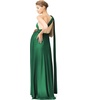 image:image72styles Maternity MultiWay Wrap Infinity Maxi Dress for Baby Shower  Soft Stretchy Comfort Flattering Highlight Curves FullTerm Pregnancy amp Postpartum amp Nursing Friendly NonSeeThroughEmerald Green