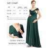 image:image72styles Maternity MultiWay Wrap Infinity Maxi Dress for Baby Shower  Soft Stretchy Comfort Flattering Highlight Curves FullTerm Pregnancy amp Postpartum amp Nursing Friendly NonSeeThroughDark Green