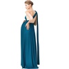 image:image72styles Maternity MultiWay Wrap Infinity Maxi Dress for Baby Shower  Soft Stretchy Comfort Flattering Highlight Curves FullTerm Pregnancy amp Postpartum amp Nursing Friendly NonSeeThroughTeal Blue