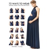 image:image72styles Maternity MultiWay Wrap Infinity Maxi Dress for Baby Shower  Soft Stretchy Comfort Flattering Highlight Curves FullTerm Pregnancy amp Postpartum amp Nursing Friendly NonSeeThroughNavy Blue