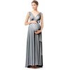 image:image72styles Maternity MultiWay Wrap Infinity Maxi Dress for Baby Shower  Soft Stretchy Comfort Flattering Highlight Curves FullTerm Pregnancy amp Postpartum amp Nursing Friendly NonSeeThroughGrey