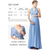 image:image72styles Maternity MultiWay Wrap Infinity Maxi Dress for Baby Shower  Soft Stretchy Comfort Flattering Highlight Curves FullTerm Pregnancy amp Postpartum amp Nursing Friendly NonSeeThroughDusty Blue