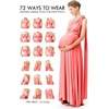 image:image72styles Maternity MultiWay Wrap Infinity Maxi Dress for Baby Shower  Soft Stretchy Comfort Flattering Highlight Curves FullTerm Pregnancy amp Postpartum amp Nursing Friendly NonSeeThroughCoral Pink