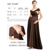 image:image72styles Maternity MultiWay Wrap Infinity Maxi Dress for Baby Shower  Soft Stretchy Comfort Flattering Highlight Curves FullTerm Pregnancy amp Postpartum amp Nursing Friendly NonSeeThroughDark Brown