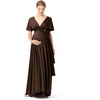 image:image72styles Maternity MultiWay Wrap Infinity Maxi Dress for Baby Shower  Soft Stretchy Comfort Flattering Highlight Curves FullTerm Pregnancy amp Postpartum amp Nursing Friendly NonSeeThroughDark Brown