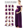 image:image72styles Maternity MultiWay Wrap Infinity Maxi Dress for Baby Shower  Soft Stretchy Comfort Flattering Highlight Curves FullTerm Pregnancy amp Postpartum amp Nursing Friendly NonSeeThroughDark Purple