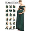 image:image72styles Maternity MultiWay Wrap Infinity Maxi Dress for Baby Shower  Soft Stretchy Comfort Flattering Highlight Curves FullTerm Pregnancy amp Postpartum amp Nursing Friendly NonSeeThroughDark Green