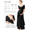 image:image72styles Maternity MultiWay Wrap Infinity Maxi Dress for Baby Shower  Soft Stretchy Comfort Flattering Highlight Curves FullTerm Pregnancy amp Postpartum amp Nursing Friendly NonSeeThroughBlack
