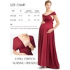 image:image72styles Maternity MultiWay Wrap Infinity Maxi Dress for Baby Shower  Soft Stretchy Comfort Flattering Highlight Curves FullTerm Pregnancy amp Postpartum amp Nursing Friendly NonSeeThroughBurgundy