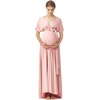 image:image72styles Maternity MultiWay Wrap Infinity Maxi Dress for Baby Shower  Soft Stretchy Comfort Flattering Highlight Curves FullTerm Pregnancy amp Postpartum amp Nursing Friendly NonSeeThroughDusty Rose