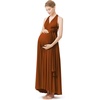 image:image72styles Maternity MultiWay Wrap Infinity Maxi Dress for Baby Shower  Soft Stretchy Comfort Flattering Highlight Curves FullTerm Pregnancy amp Postpartum amp Nursing Friendly NonSeeThroughBurnt Orange