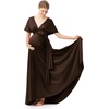 image:image72styles Maternity MultiWay Wrap Infinity Maxi Dress for Baby Shower  Soft Stretchy Comfort Flattering Highlight Curves FullTerm Pregnancy amp Postpartum amp Nursing Friendly NonSeeThroughDark Brown