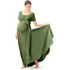 image:image72styles Maternity MultiWay Wrap Infinity Maxi Dress for Baby Shower  Soft Stretchy Comfort Flattering Highlight Curves FullTerm Pregnancy amp Postpartum amp Nursing Friendly NonSeeThroughOlive Green