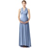 image:image72styles Maternity MultiWay Wrap Infinity Maxi Dress for Baby Shower  Soft Stretchy Comfort Flattering Highlight Curves FullTerm Pregnancy amp Postpartum amp Nursing Friendly NonSeeThroughDusty Blue