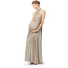 image:image72styles Maternity MultiWay Wrap Infinity Maxi Dress for Baby Shower  Soft Stretchy Comfort Flattering Highlight Curves FullTerm Pregnancy amp Postpartum amp Nursing Friendly NonSeeThroughTaupe