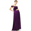 image:image72styles Maternity MultiWay Wrap Infinity Maxi Dress for Baby Shower  Soft Stretchy Comfort Flattering Highlight Curves FullTerm Pregnancy amp Postpartum amp Nursing Friendly NonSeeThroughDark Purple