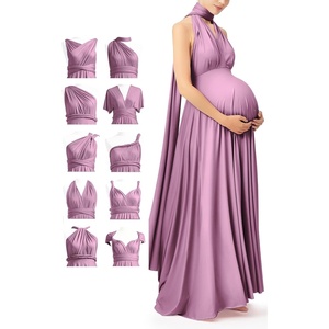 image:image72styles Maternity MultiWay Wrap Infinity Maxi Dress for Baby Shower  Soft Stretchy Comfort Flattering Highlight Curves FullTerm Pregnancy amp Postpartum amp Nursing Friendly NonSeeThroughMauve