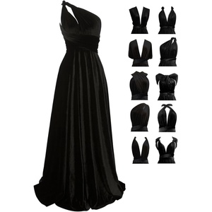 image:image72styles Velvet MultiWay Wrap Infinity Maxi Dress for Bridesmaids  Free Bandeau Soft Velvet One Size amp Plus Wedding Party Formal EventsBlack