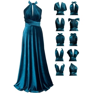 image:image72styles Velvet MultiWay Wrap Infinity Maxi Dress for Bridesmaids  Free Bandeau Soft Velvet One Size amp Plus Wedding Party Formal EventsBlue