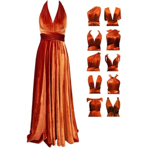 image:image72styles Velvet MultiWay Wrap Infinity Maxi Dress for BridesmaidsOrange